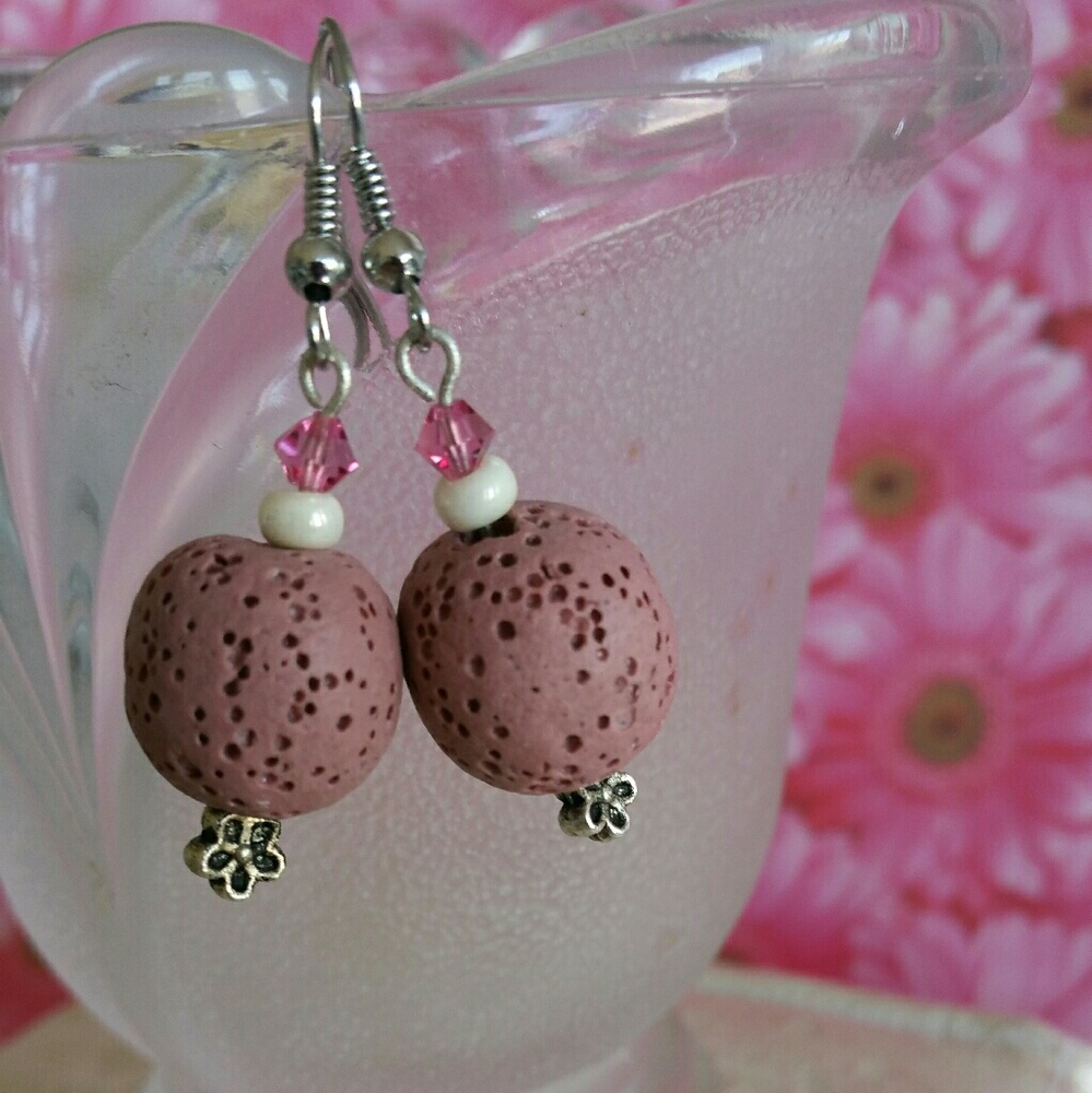 Dusty Rose Aromatherapy Earrings